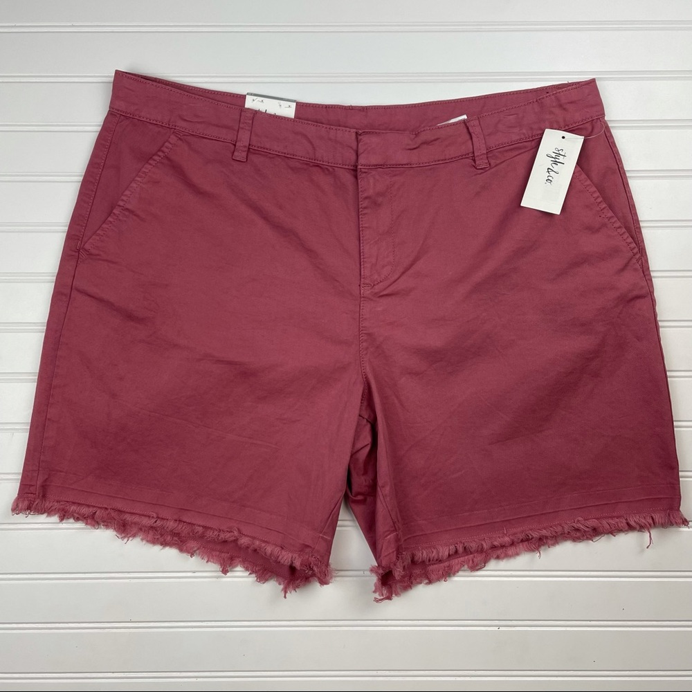 Style & co mauve frayed shorts sz 18